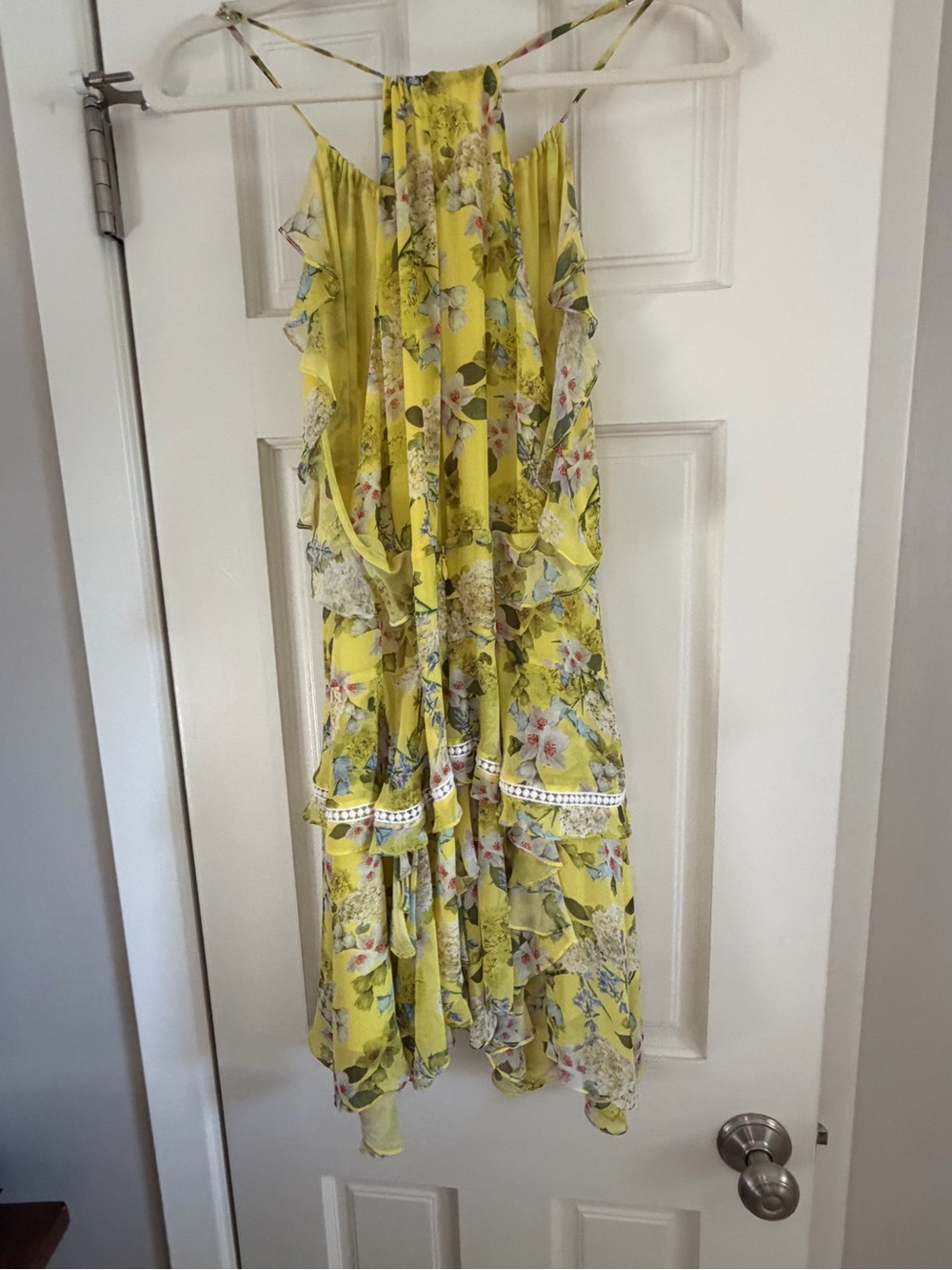 Marissa Webb Yellow Floral Ruffled Mini Dress - Picture 6 of 6